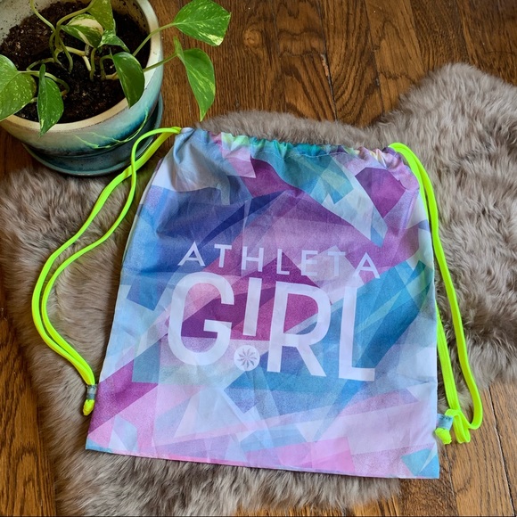 Athleta Other - Athleta Girl Neon Drawcord Cinch Athletic Bag